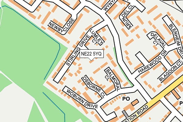 NE22 5YQ map - OS OpenMap – Local (Ordnance Survey) NE22 5YQ map - OS OpenMap – Local (Ordnance Survey)
