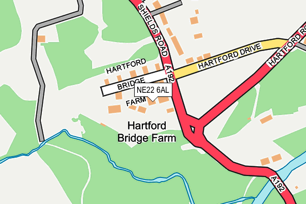 NE22 6AL map - OS OpenMap – Local (Ordnance Survey) NE22 6AL map - OS OpenMap – Local (Ordnance Survey)