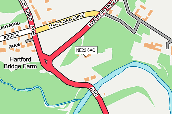 NE22 6AQ map - OS OpenMap – Local (Ordnance Survey) NE22 6AQ map - OS OpenMap – Local (Ordnance Survey)