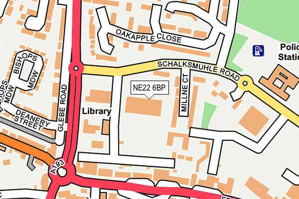 NE22 6BP map - OS OpenMap – Local (Ordnance Survey) NE22 6BP map - OS OpenMap – Local (Ordnance Survey)