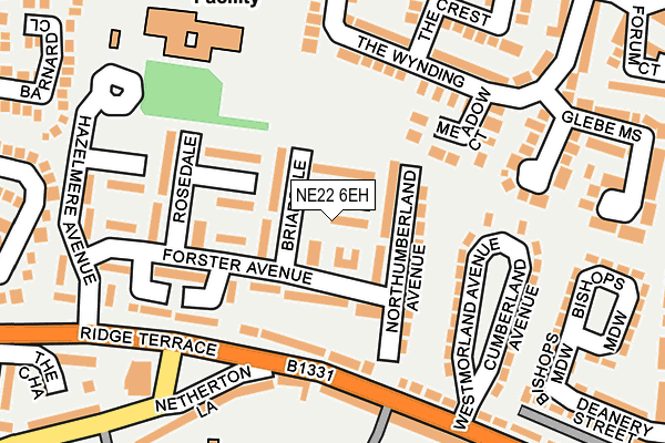 NE22 6EH map - OS OpenMap – Local (Ordnance Survey) NE22 6EH map - OS OpenMap – Local (Ordnance Survey)