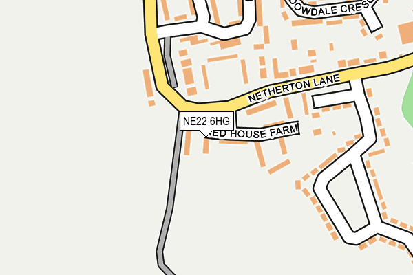 NE22 6HG map - OS OpenMap – Local (Ordnance Survey) NE22 6HG map - OS OpenMap – Local (Ordnance Survey)