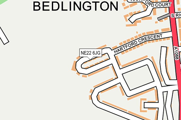NE22 6JG map - OS OpenMap – Local (Ordnance Survey) NE22 6JG map - OS OpenMap – Local (Ordnance Survey)
