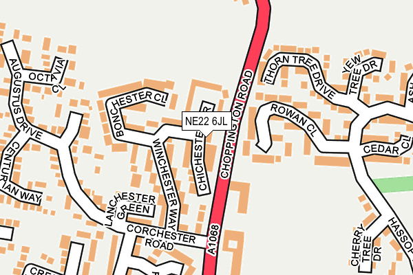 NE22 6JL map - OS OpenMap – Local (Ordnance Survey) NE22 6JL map - OS OpenMap – Local (Ordnance Survey)