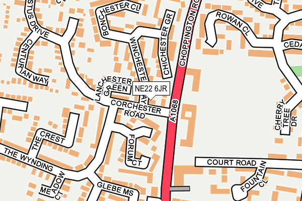 NE22 6JR map - OS OpenMap – Local (Ordnance Survey) NE22 6JR map - OS OpenMap – Local (Ordnance Survey)