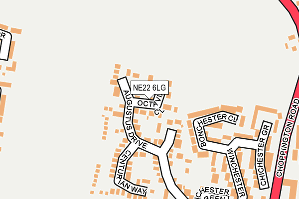 NE22 6LG map - OS OpenMap – Local (Ordnance Survey) NE22 6LG map - OS OpenMap – Local (Ordnance Survey)