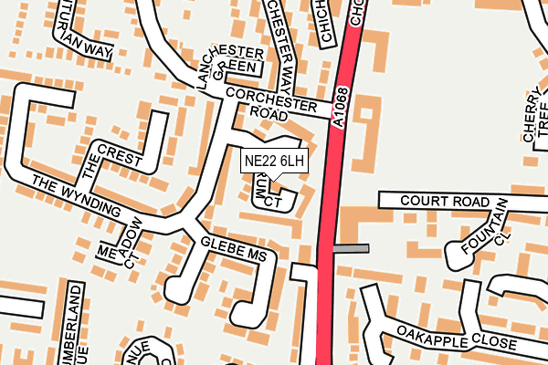 NE22 6LH map - OS OpenMap – Local (Ordnance Survey) NE22 6LH map - OS OpenMap – Local (Ordnance Survey)