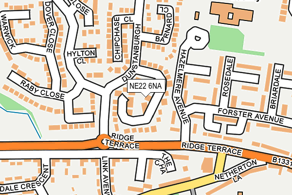 NE22 6NA map - OS OpenMap – Local (Ordnance Survey) NE22 6NA map - OS OpenMap – Local (Ordnance Survey)
