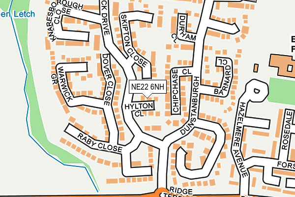 NE22 6NH map - OS OpenMap – Local (Ordnance Survey) NE22 6NH map - OS OpenMap – Local (Ordnance Survey)