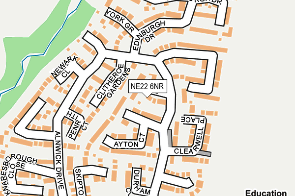 NE22 6NR map - OS OpenMap – Local (Ordnance Survey) NE22 6NR map - OS OpenMap – Local (Ordnance Survey)