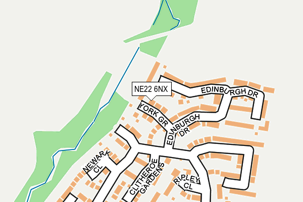 NE22 6NX map - OS OpenMap – Local (Ordnance Survey) NE22 6NX map - OS OpenMap – Local (Ordnance Survey)
