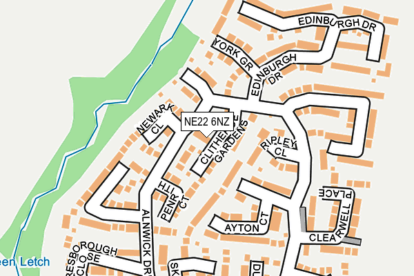 NE22 6NZ map - OS OpenMap – Local (Ordnance Survey) NE22 6NZ map - OS OpenMap – Local (Ordnance Survey)