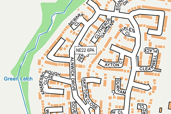 NE22 6PA map - OS OpenMap – Local (Ordnance Survey) NE22 6PA map - OS OpenMap – Local (Ordnance Survey)