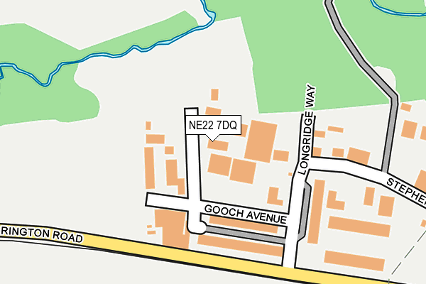 NE22 7DQ map - OS OpenMap – Local (Ordnance Survey)
