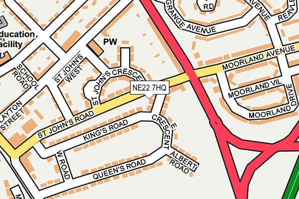 NE22 7HQ map - OS OpenMap – Local (Ordnance Survey) NE22 7HQ map - OS OpenMap – Local (Ordnance Survey)