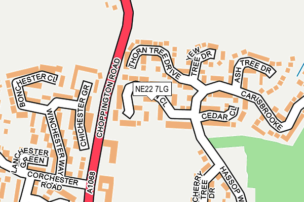 NE22 7LG map - OS OpenMap – Local (Ordnance Survey) NE22 7LG map - OS OpenMap – Local (Ordnance Survey)