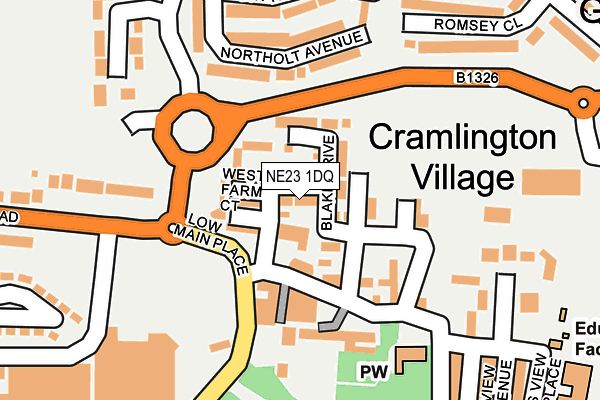 NE23 1DQ map - OS OpenMap – Local (Ordnance Survey) NE23 1DQ map - OS OpenMap – Local (Ordnance Survey)