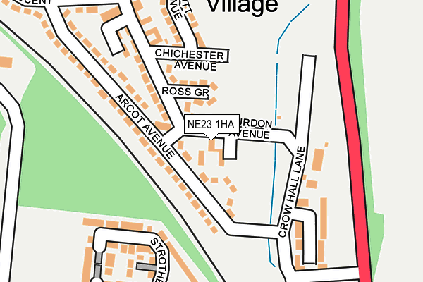 NE23 1HA map - OS OpenMap – Local (Ordnance Survey) NE23 1HA map - OS OpenMap – Local (Ordnance Survey)