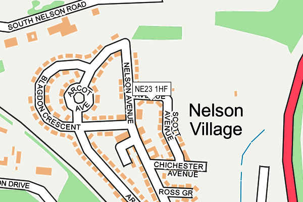 NE23 1HF map - OS OpenMap – Local (Ordnance Survey) NE23 1HF map - OS OpenMap – Local (Ordnance Survey)