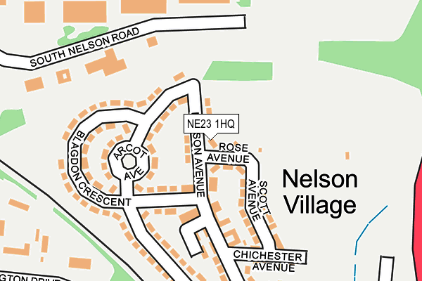NE23 1HQ map - OS OpenMap – Local (Ordnance Survey) NE23 1HQ map - OS OpenMap – Local (Ordnance Survey)