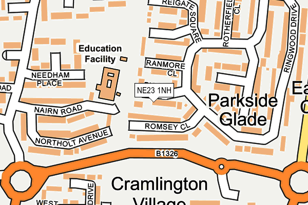 NE23 1NH map - OS OpenMap – Local (Ordnance Survey) NE23 1NH map - OS OpenMap – Local (Ordnance Survey)