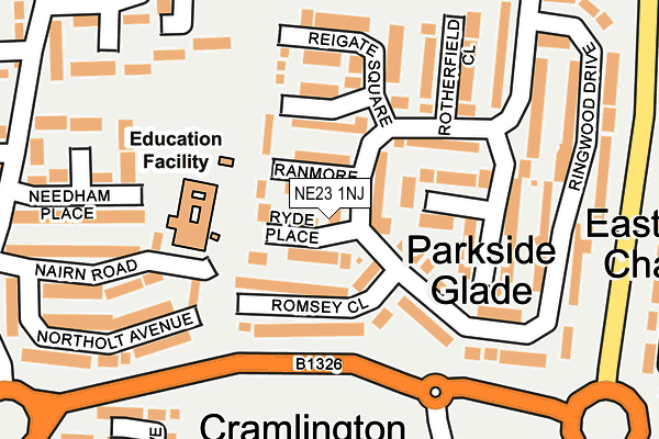NE23 1NJ map - OS OpenMap – Local (Ordnance Survey) NE23 1NJ map - OS OpenMap – Local (Ordnance Survey)