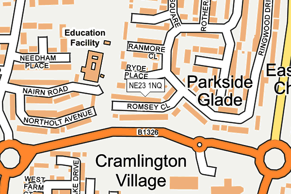 NE23 1NQ map - OS OpenMap – Local (Ordnance Survey) NE23 1NQ map - OS OpenMap – Local (Ordnance Survey)