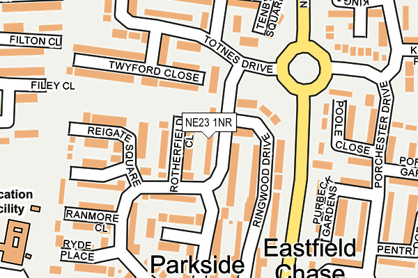 NE23 1NR map - OS OpenMap – Local (Ordnance Survey) NE23 1NR map - OS OpenMap – Local (Ordnance Survey)