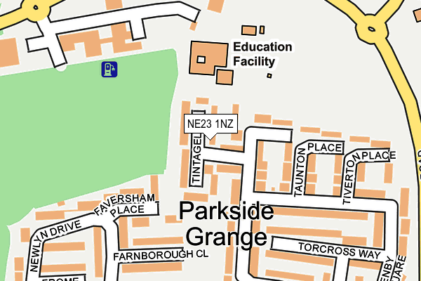 NE23 1NZ map - OS OpenMap – Local (Ordnance Survey) NE23 1NZ map - OS OpenMap – Local (Ordnance Survey)