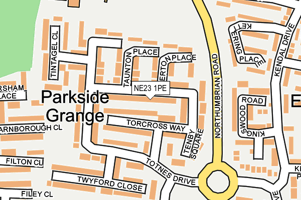 NE23 1PE map - OS OpenMap – Local (Ordnance Survey) NE23 1PE map - OS OpenMap – Local (Ordnance Survey)