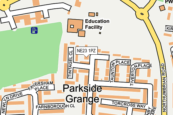 NE23 1PZ map - OS OpenMap – Local (Ordnance Survey) NE23 1PZ map - OS OpenMap – Local (Ordnance Survey)