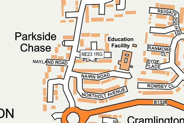 NE23 1RG map - OS OpenMap – Local (Ordnance Survey) NE23 1RG map - OS OpenMap – Local (Ordnance Survey)