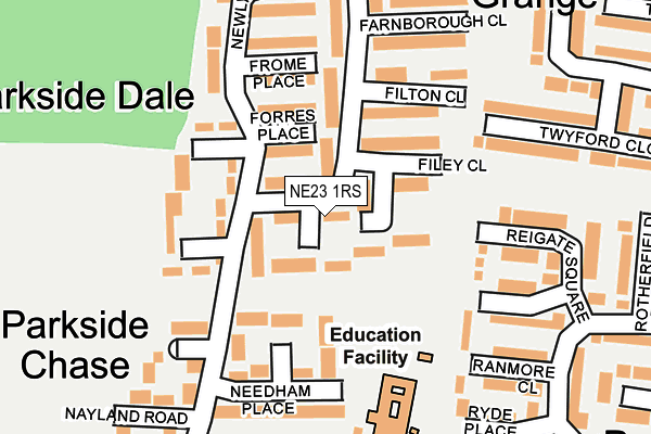 NE23 1RS map - OS OpenMap – Local (Ordnance Survey) NE23 1RS map - OS OpenMap – Local (Ordnance Survey)