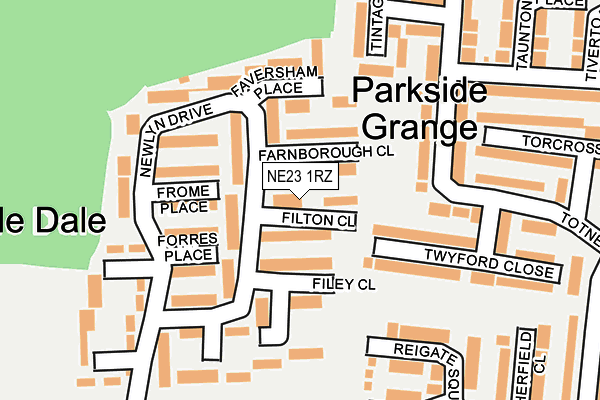 NE23 1RZ map - OS OpenMap – Local (Ordnance Survey) NE23 1RZ map - OS OpenMap – Local (Ordnance Survey)