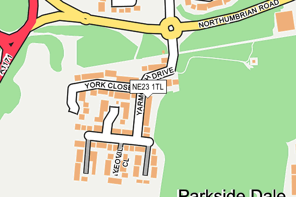 NE23 1TL map - OS OpenMap – Local (Ordnance Survey) NE23 1TL map - OS OpenMap – Local (Ordnance Survey)