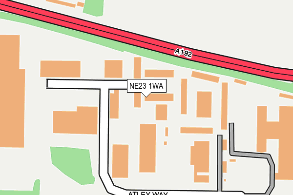 NE23 1WA map - OS OpenMap – Local (Ordnance Survey) NE23 1WA map - OS OpenMap – Local (Ordnance Survey)