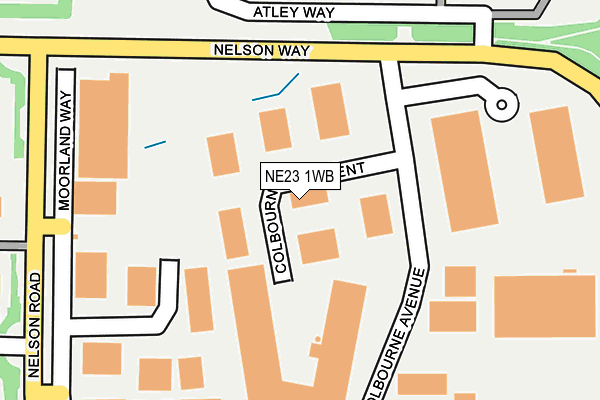 NE23 1WB map - OS OpenMap – Local (Ordnance Survey) NE23 1WB map - OS OpenMap – Local (Ordnance Survey)