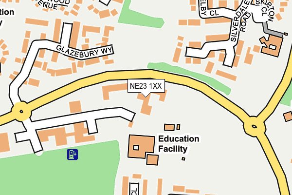 NE23 1XX map - OS OpenMap – Local (Ordnance Survey) NE23 1XX map - OS OpenMap – Local (Ordnance Survey)