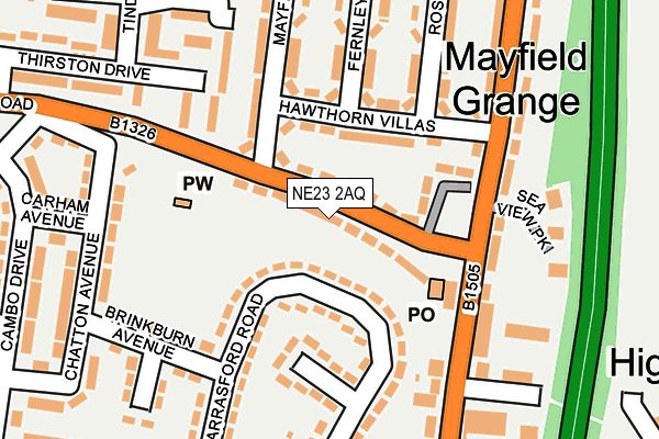 NE23 2AQ map - OS OpenMap – Local (Ordnance Survey) NE23 2AQ map - OS OpenMap – Local (Ordnance Survey)