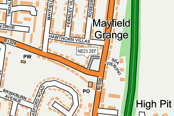 NE23 2EF map - OS OpenMap – Local (Ordnance Survey) NE23 2EF map - OS OpenMap – Local (Ordnance Survey)