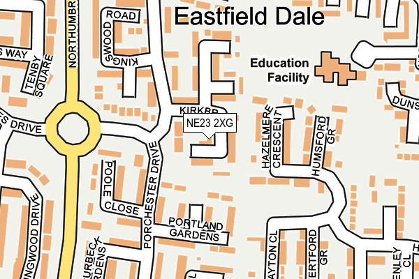 NE23 2XG map - OS OpenMap – Local (Ordnance Survey) NE23 2XG map - OS OpenMap – Local (Ordnance Survey)