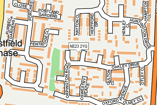 NE23 2YG map - OS OpenMap – Local (Ordnance Survey) NE23 2YG map - OS OpenMap – Local (Ordnance Survey)