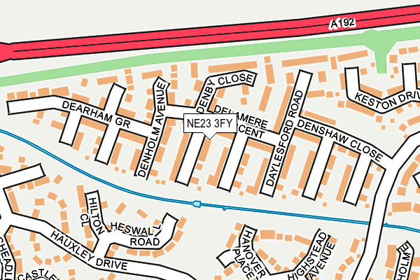 NE23 3FY map - OS OpenMap – Local (Ordnance Survey) NE23 3FY map - OS OpenMap – Local (Ordnance Survey)