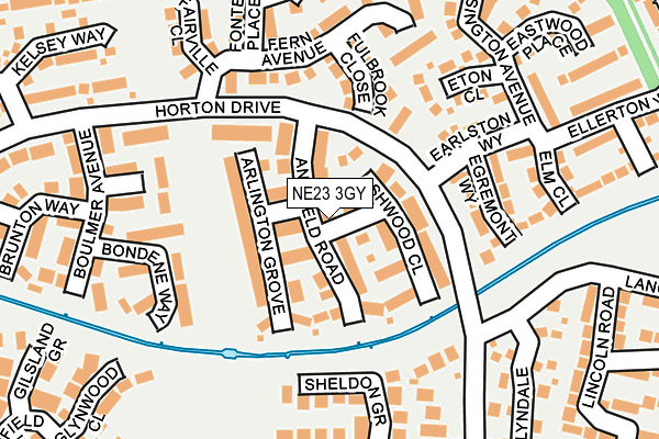 NE23 3GY map - OS OpenMap – Local (Ordnance Survey) NE23 3GY map - OS OpenMap – Local (Ordnance Survey)