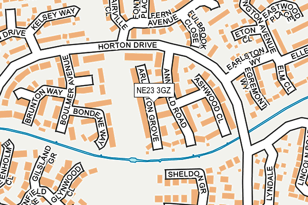 NE23 3GZ map - OS OpenMap – Local (Ordnance Survey) NE23 3GZ map - OS OpenMap – Local (Ordnance Survey)