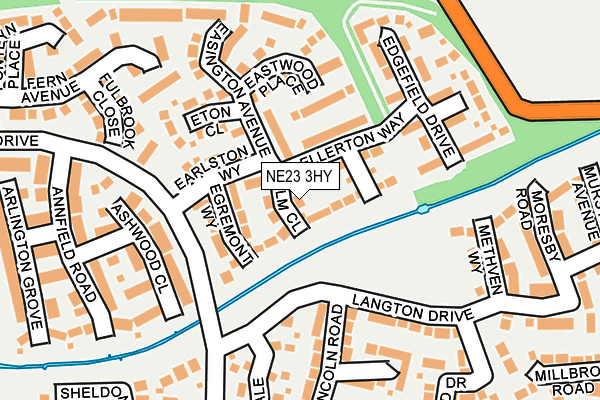 NE23 3HY map - OS OpenMap – Local (Ordnance Survey) NE23 3HY map - OS OpenMap – Local (Ordnance Survey)