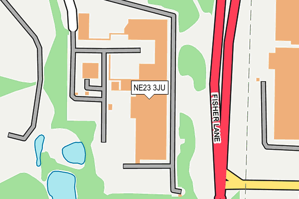 NE23 3JU map - OS OpenMap – Local (Ordnance Survey) NE23 3JU map - OS OpenMap – Local (Ordnance Survey)