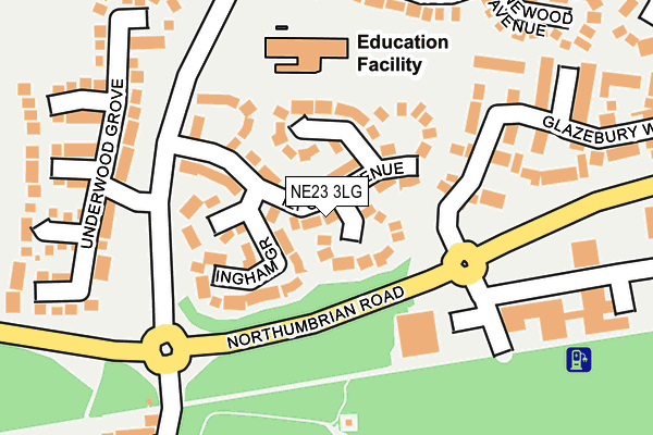 NE23 3LG map - OS OpenMap – Local (Ordnance Survey) NE23 3LG map - OS OpenMap – Local (Ordnance Survey)