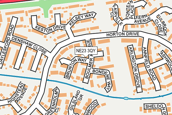 NE23 3QY map - OS OpenMap – Local (Ordnance Survey)