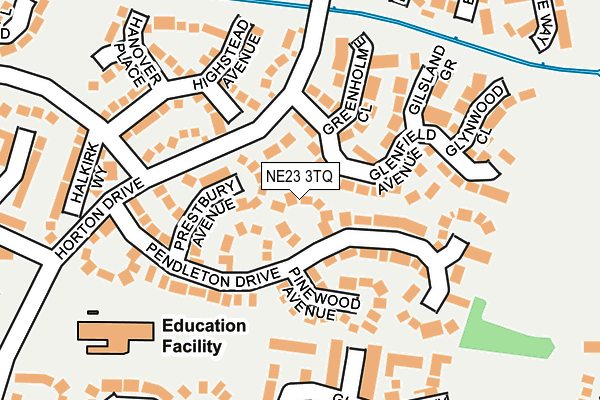 NE23 3TQ map - OS OpenMap – Local (Ordnance Survey) NE23 3TQ map - OS OpenMap – Local (Ordnance Survey)
